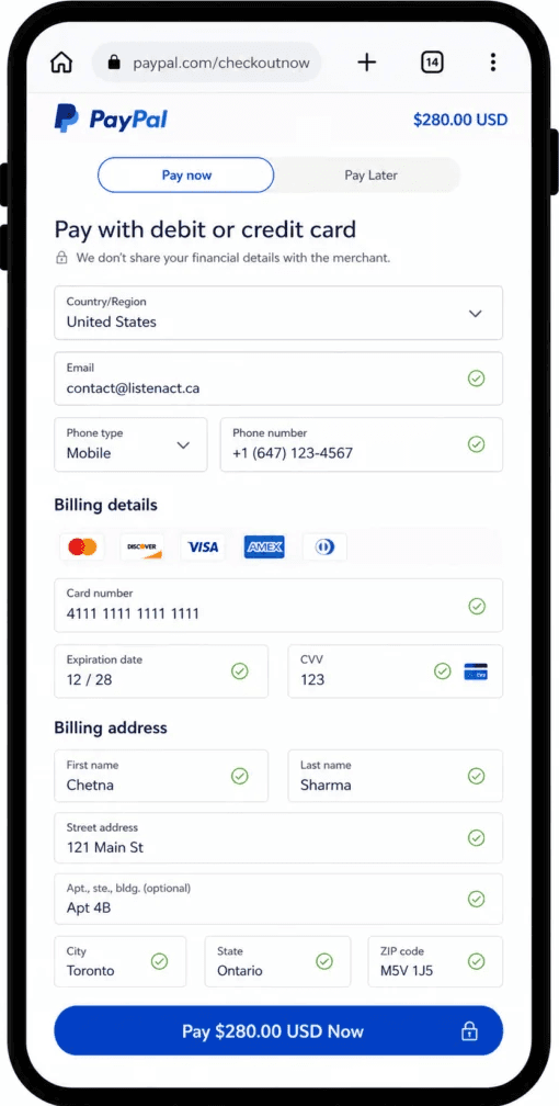 Login to PayPal