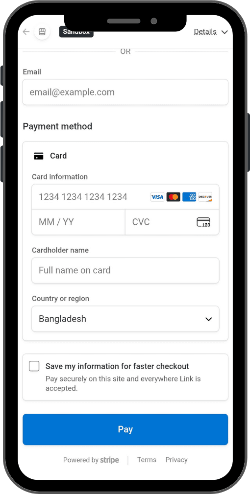 Enter Your Payment Details